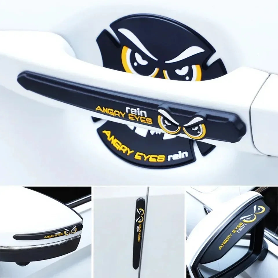 Autocollants de bol de porte de voiture, rétroviseur, sourcils de pluie, poignée de porte de voiture, autocollant réfléchissant, bande de protection universelle anti-rayures