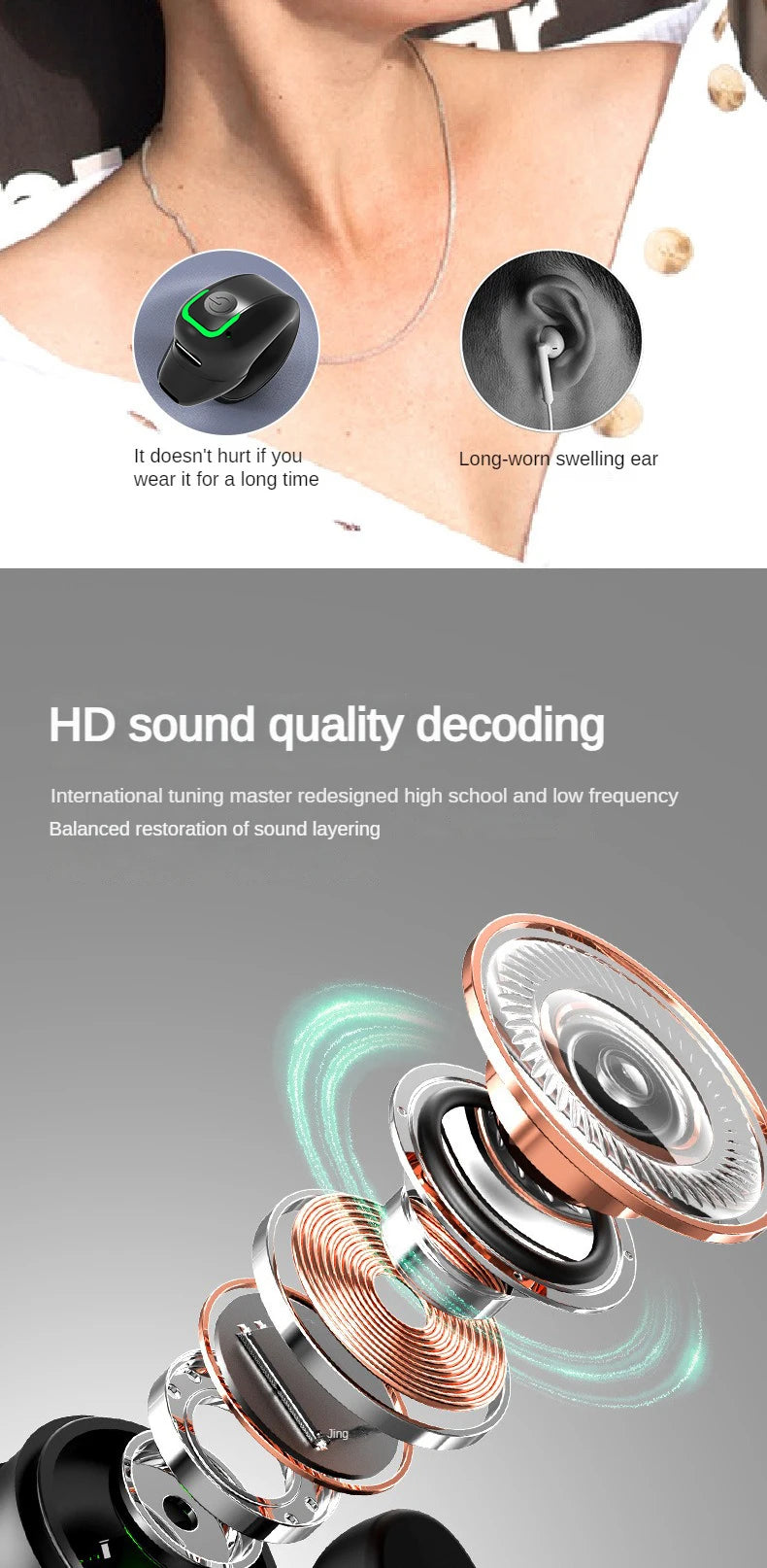 SHUKE GD28 OWS Clip Earphones — Bluetooth 5.3, ANC, IPX7, 688h Standby