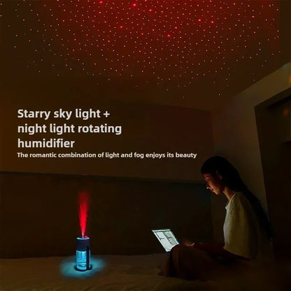 Humidificateur Projection Ciel Étoilé 280ml — LED Multimode, 2 Modes de Brume & USB 5V