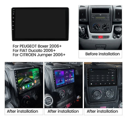 Autoradio Android avec Écran Tactile, Navigation GPS, Carplay, Lecteur de Limitation, pour Voiture Fiat Ducato, KIT Boxer, Crystal en Jumper 2 (2006 2007 2008 2009 2010 2011 2012 2013 2014 2015 2016 2017 2018 2021)