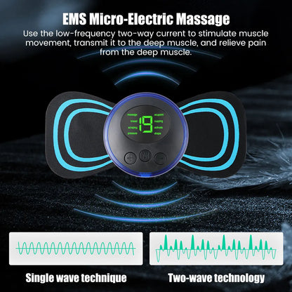 Portable EMS Electric Neck Massager, Neck Stretcher for Cervical Muscle Pain Relief and Shoulder Relaxation Massage Patch