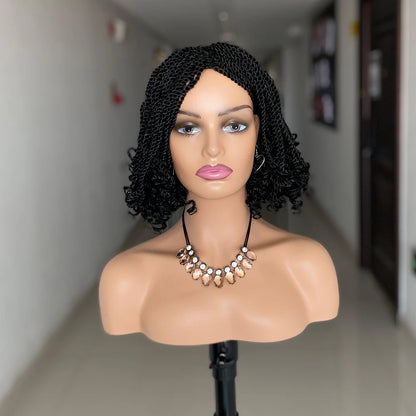 Nouvelle boîte de perruques tressées synthétiques pour femmes noires, perruques africaines tressées au Crochet, résistantes à la chaleur, courtes et crépues