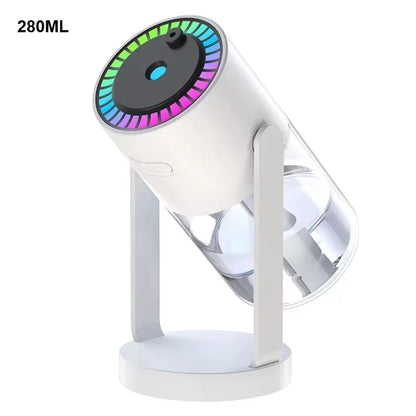 Humidificateur Projection Ciel Étoilé 280ml — LED Multimode, 2 Modes de Brume & USB 5V