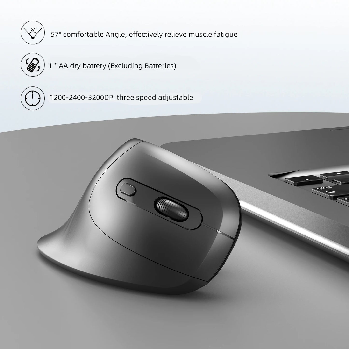 Souris Verticale Sans Fil T27 — Ergonomique, Silencieuse, 3200 DPI | TechNova X