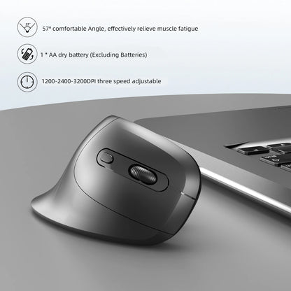 Souris Verticale Sans Fil T27 — Ergonomique, Silencieuse, 3200 DPI | TechNova X