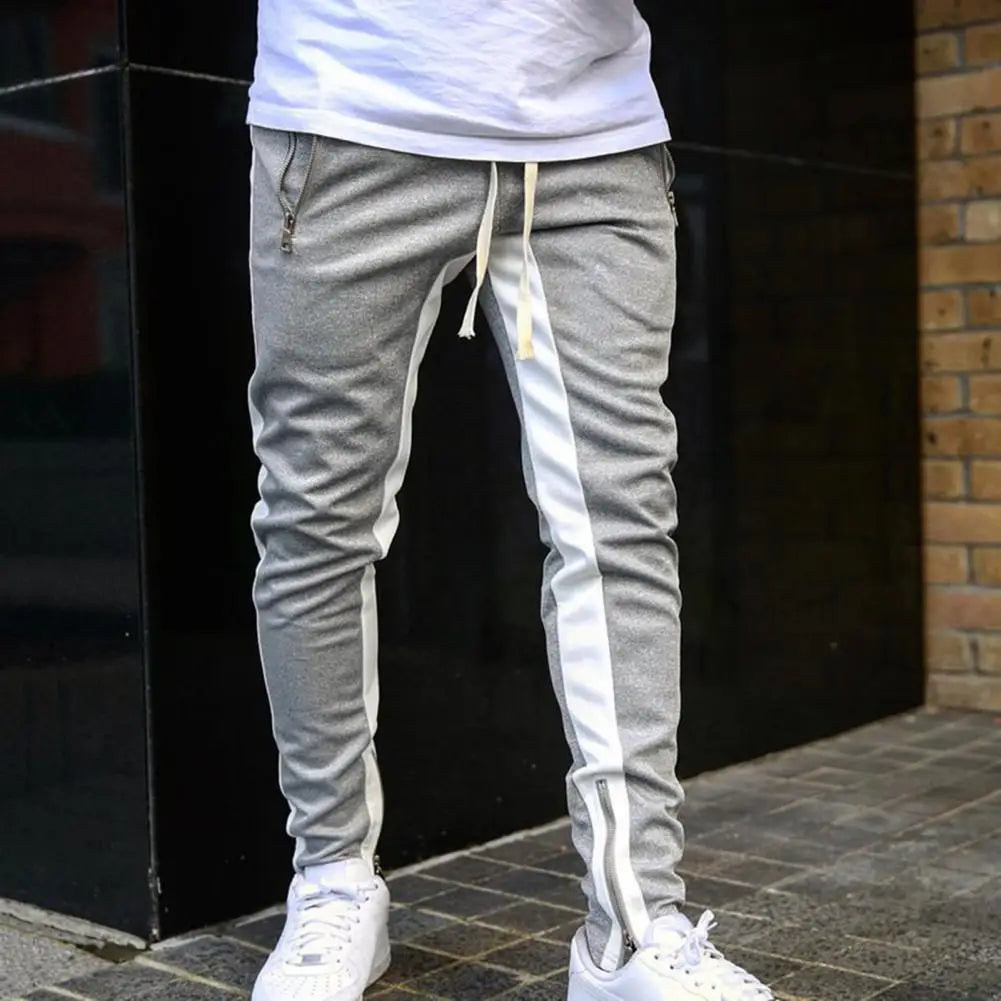 Viser de survêtement skinny pour hommes, pantalons de jogging à fermeture éclair latérale, survêtements Hip Hop Sportedly, pantalons de sport FJpouvez-vous ms, proximité Wstring