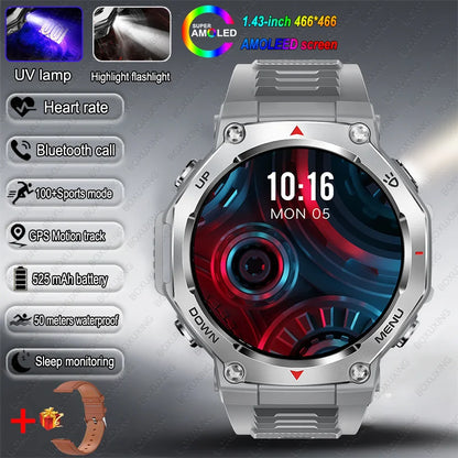Montre Connectée Sport ZYKEXUAN T-Rex3 — AMOLED 1,43", Étanche 10 ATM, Boussole, Altimètre, 100+ Sports, 13 Coloris | TechNova X
