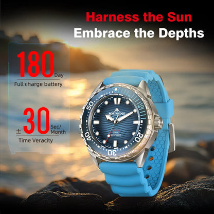 Montre Plongée NORTH EDGE TRITON — Solaire, Quartz, Acier 316L, Étanche 300M