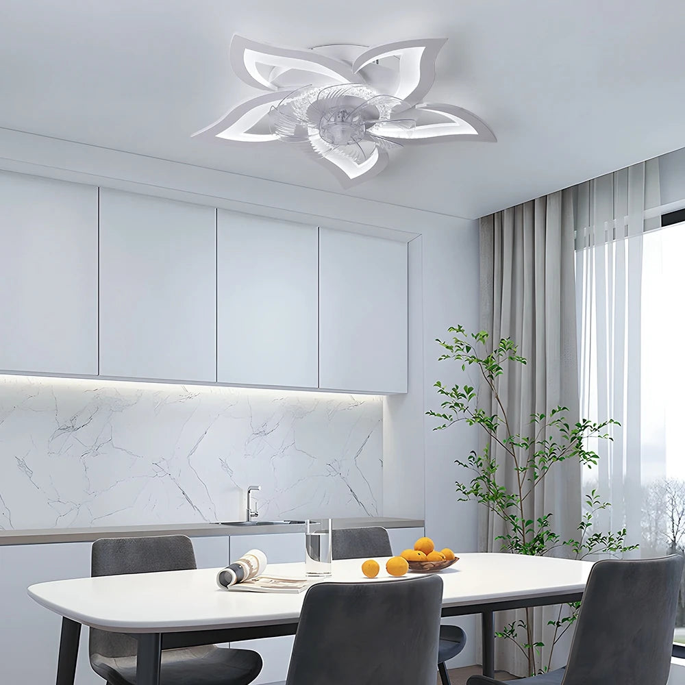 Ventilateur de Plafond Intelligent LED Jelena — 6 Vitesses, App & Télécommande, Mode Été/Hiver