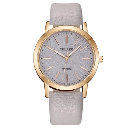 Montre Femme Quartz Minimaliste ZK0527 — Bracelet Cuir 18mm, Cadran Rond 40mm, 5 Coloris