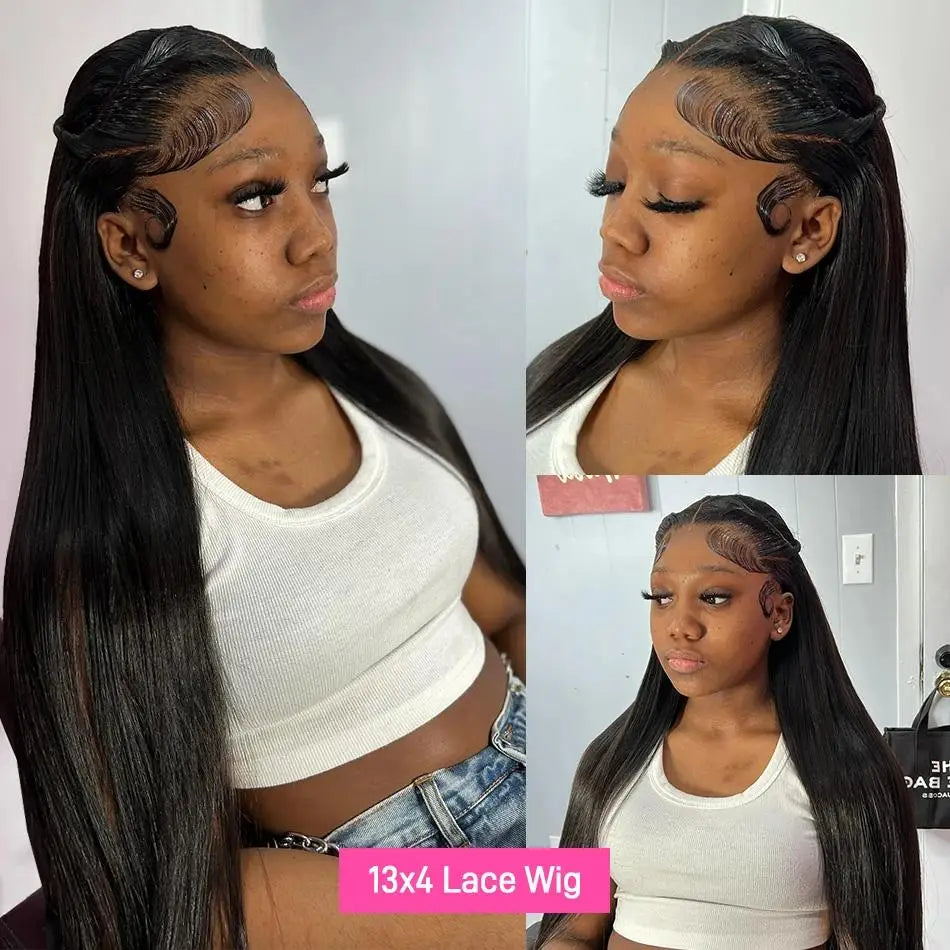 Perruque Cheveux Humains Lace Front HD — 13x4 / 13x6 / 5x5 | Densité 250% | 16-42 Pouces | Sans Colle