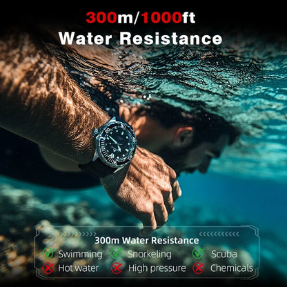 Montre Plongée NORTH EDGE TRITON — Solaire, Quartz, Acier 316L, Étanche 300M