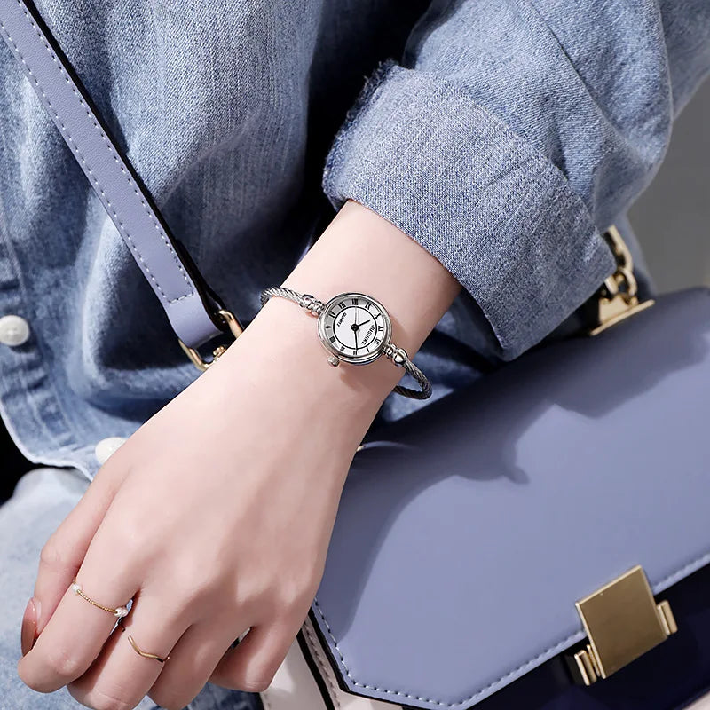Montre Bracelet Jonc Femme Quartz YIKAZE — Acier Inoxydable, Style Rétro Luxe, 14 Coloris