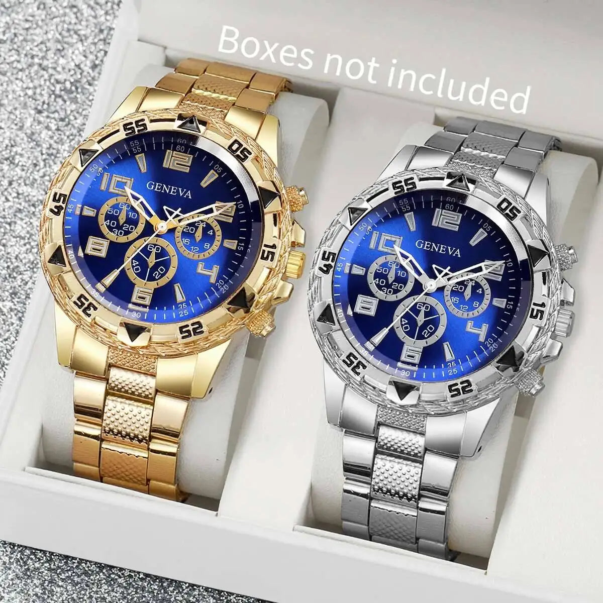 Lot 2 Montres Quartz Homme Business — Grand Cadran 45 mm, Boîtier Alliage, Chiffres Arabes, 4 Styles | TechNova X