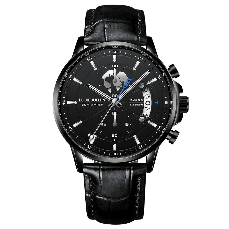 Montre Homme CHENXI B-576 — Chronographe Quartz, Bracelet Cuir, Aiguilles Lumineuses