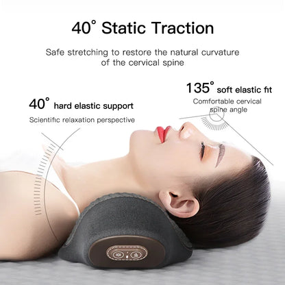 Electric Neck Massager Pillow Cervical Stretcher Heating Vibration Massage Back Orthopedic Traction Sleeping Pillows Support