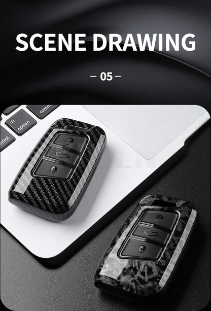 Housse de clé de voiture en Fiber de carbone ABS, pour Volkswagen VW Magotan Passat B8 Golf pour Skoda Superb A7, coque de haute qualité